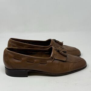 Bally Switzerland Loafers Mens 9 M Brown Tasseled Kiltie Slip On Shoes Vintage